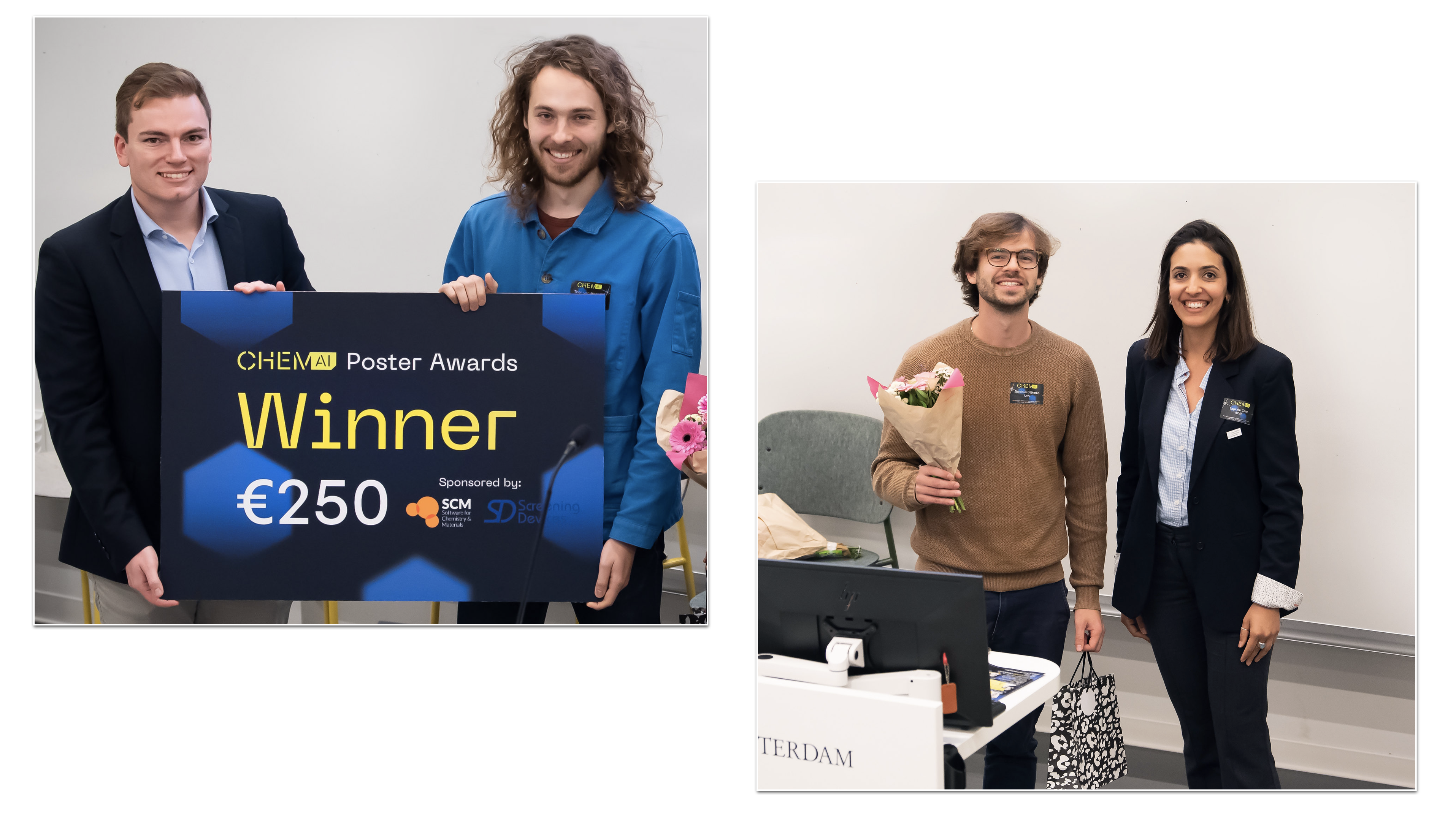 ChemAI poster prizes for T. van Heesch and J. Dijkman